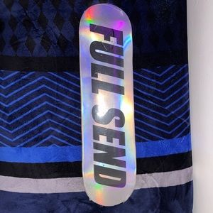 FULL SEND Silver Foil Printed Skateboard Deck
